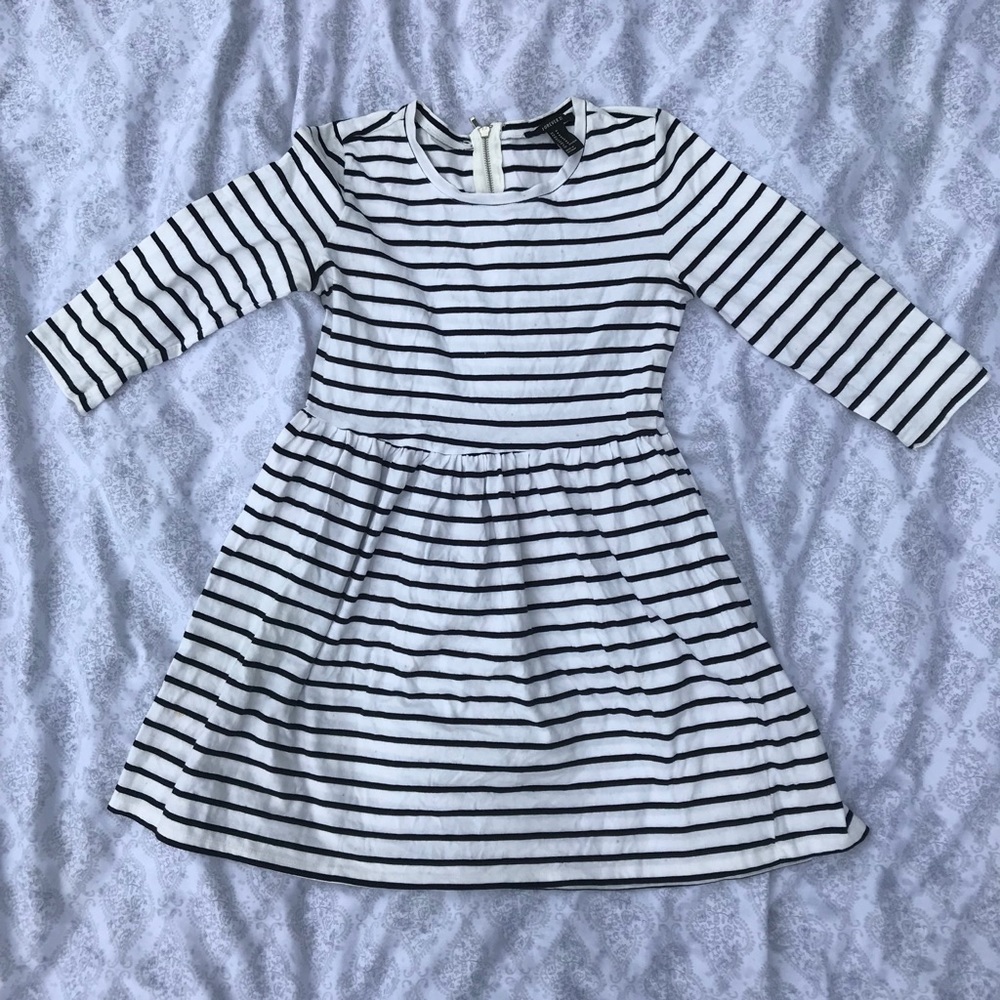 Forever 21 black & white stripe babydoll dress